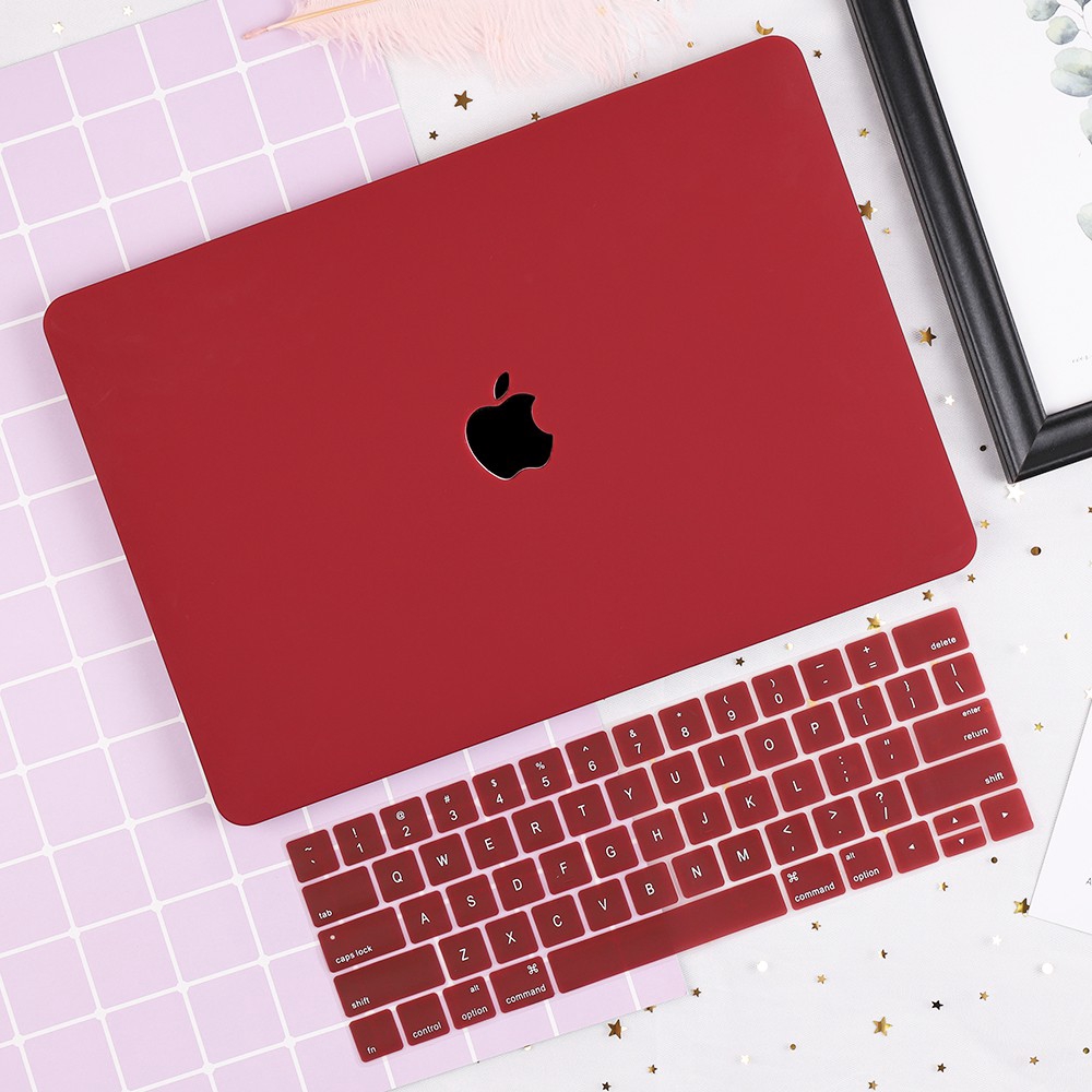 Ốp laptop bằng nhựa cứng + miếng dán bàn phím bảo vệ cho MacBook Air 13.3 Pro 13 15 Retina A1465 A1370 A1534 A1466 A1369 A1932 A2179 A2337-M1 A1706 A1989 A2159 A1708 A2289 A2251 A2338-M1 A1502 A1425 A1278 A1707 A1990 A2141