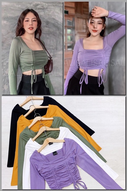 Áo Kiểu Croptop Rút Dây 2 Bên Siêu Xinh Siêu Đep Duyên Dáng Đang Yêu Thanh Lịch Nhẹ Nhàn Cho Cô Nàng Cá Tín