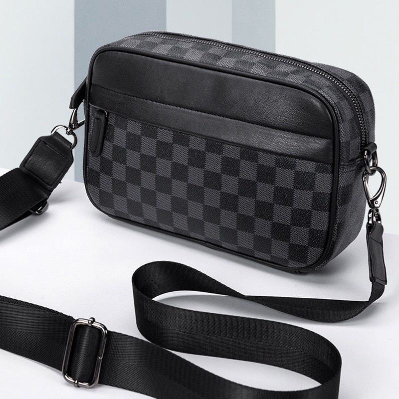 Túi Đeo Chéo Nam Thời Trang KẺ KARO DA PU