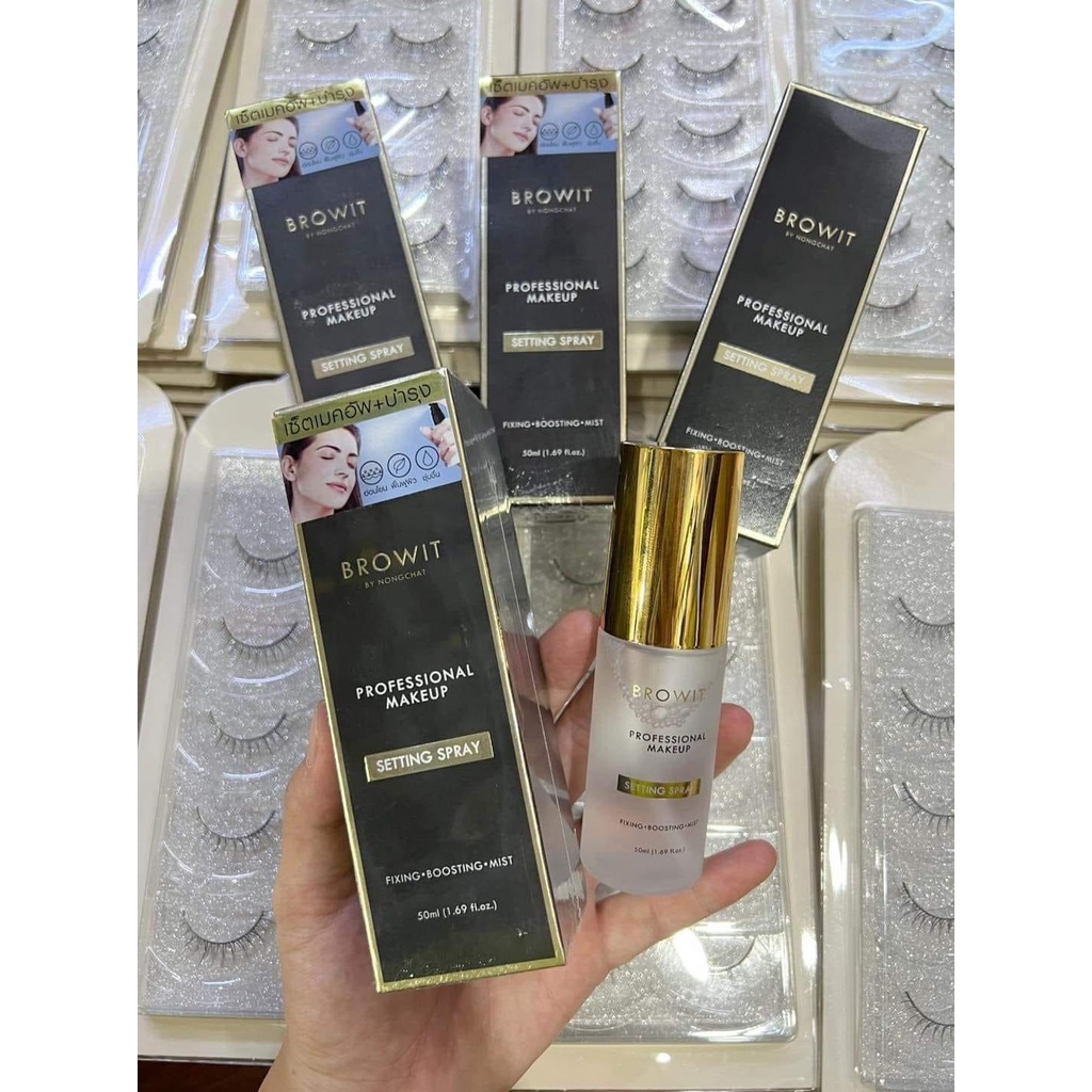 Xịt Khoáng Khoá Nền Browit by Nongchat Setting spray 50ml giữ nền và kiềm dầu đỉnh