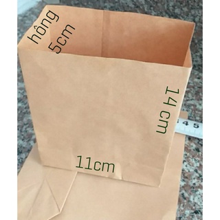 Combo 100 túi kraft Nhật kích thước ngang 16 x dài 14