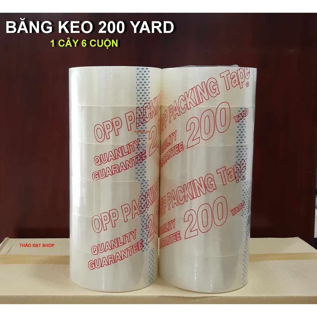 BĂNG KEO TRONG 5 PHÂN 200 YARD 1 CÂY 6 CUỘN