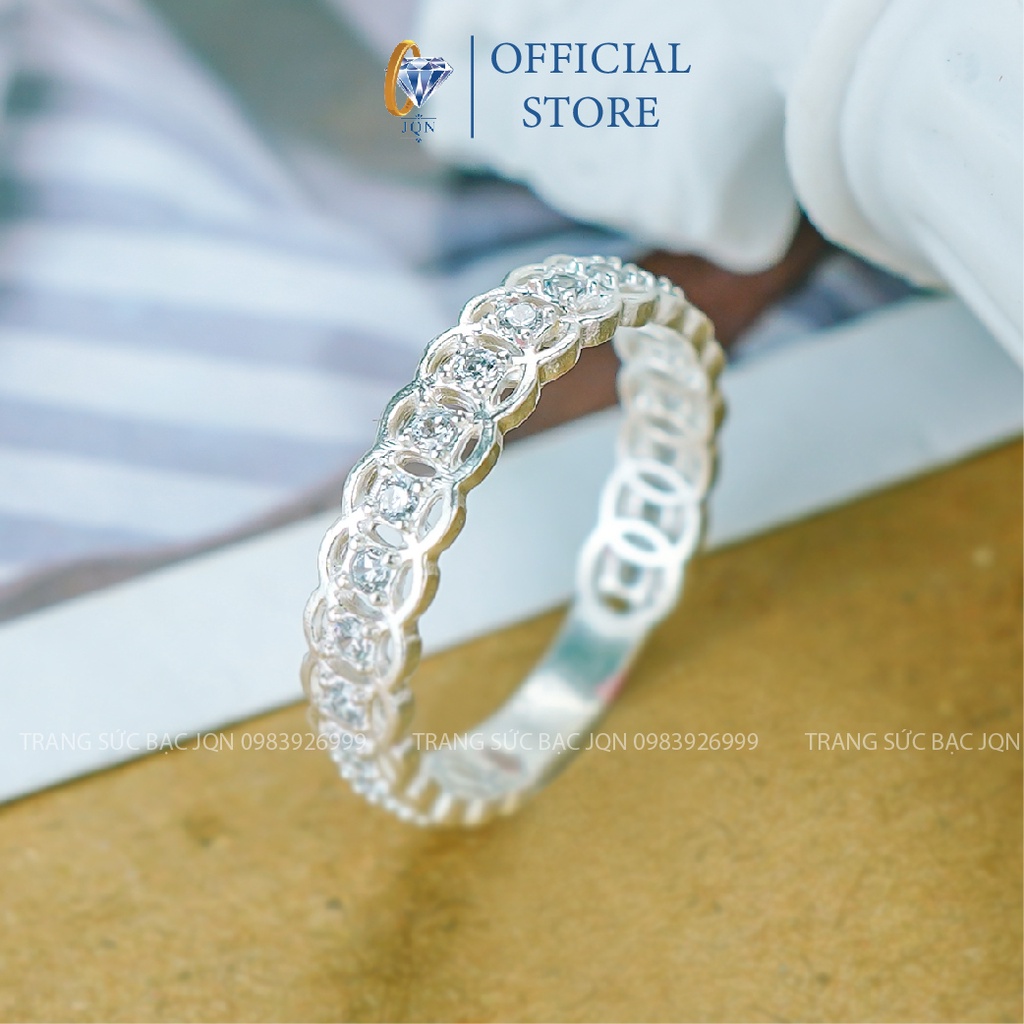 Nhẫn Kim Tiền Bạc JQN Nhẫn Đính Đá Nhỏ N12