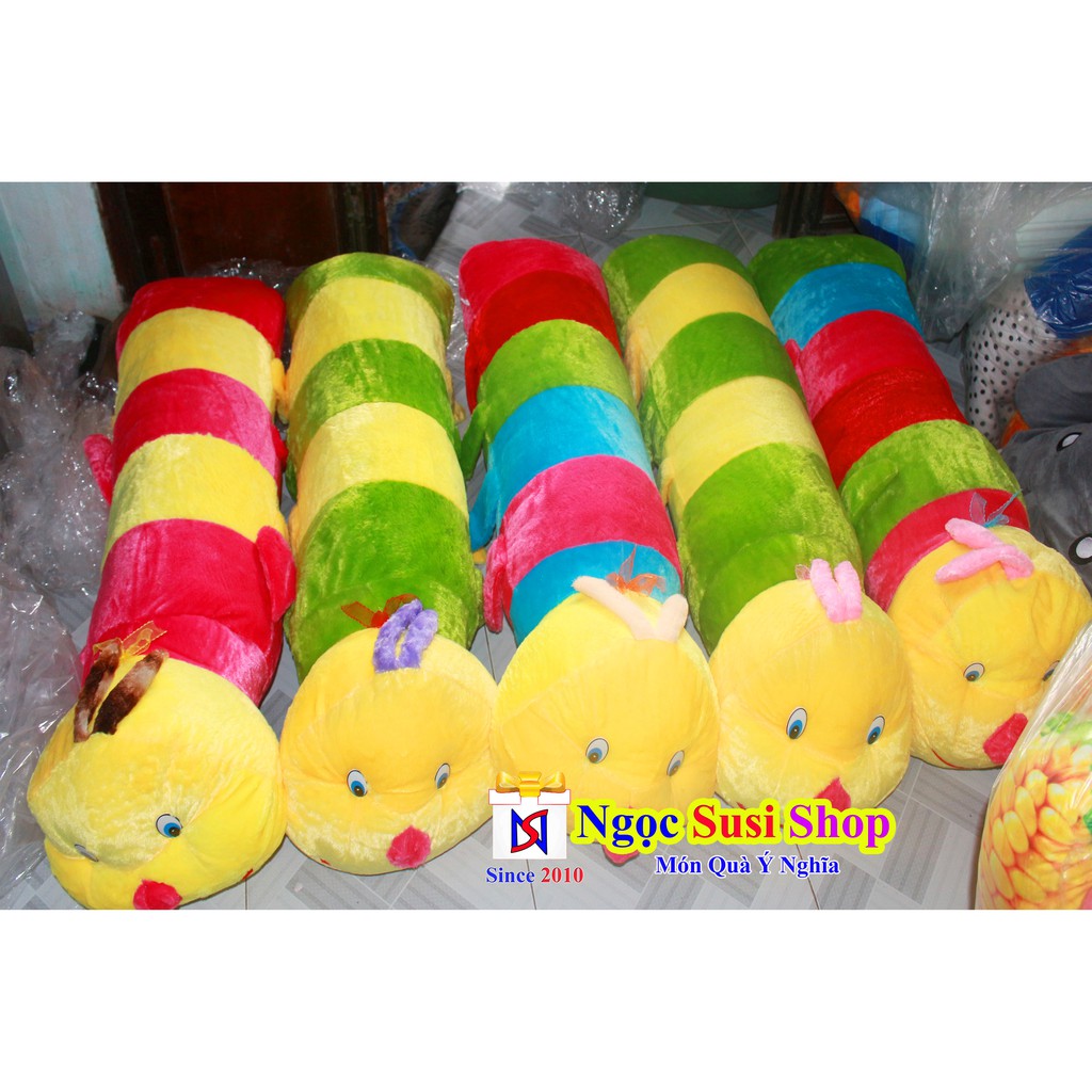 GỐI ÔM CON SÂU NHỒI BÔNG SIZE 90CM DÀI 70CM  ÔM NGỦ - GẤU BÔNG CON SÂU