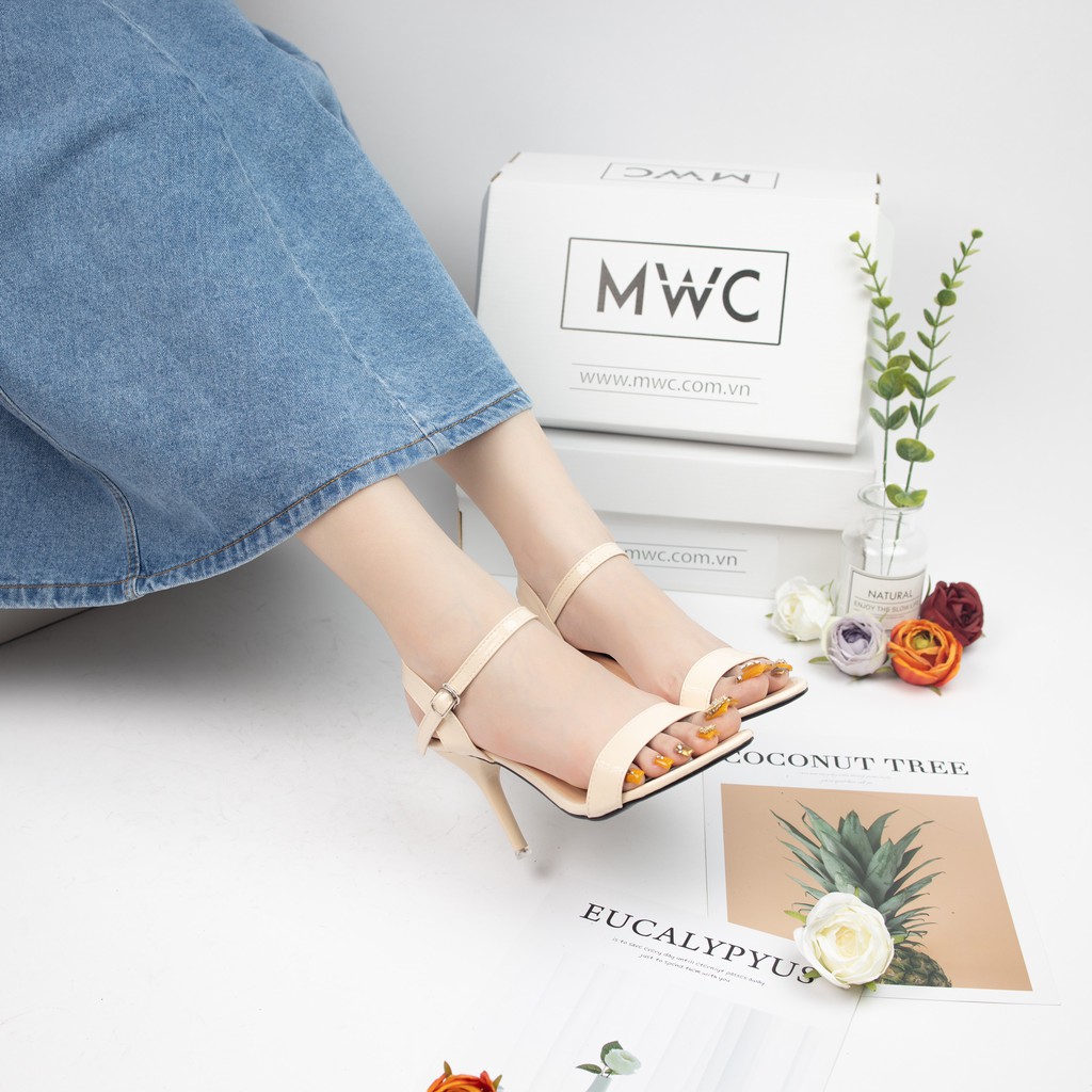 Giày Cao Gót MWC Kiểu Dáng Sandal Mũi Tròn Đế Nhọn 7cm NUCG - 3884