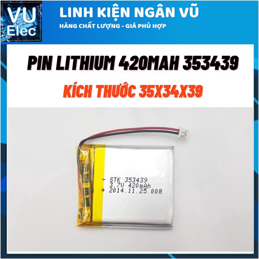 Pin Li-Po siêu mỏng 3.7V 420mah  353439 - 800mAh 603040 (Lithium Polymer)