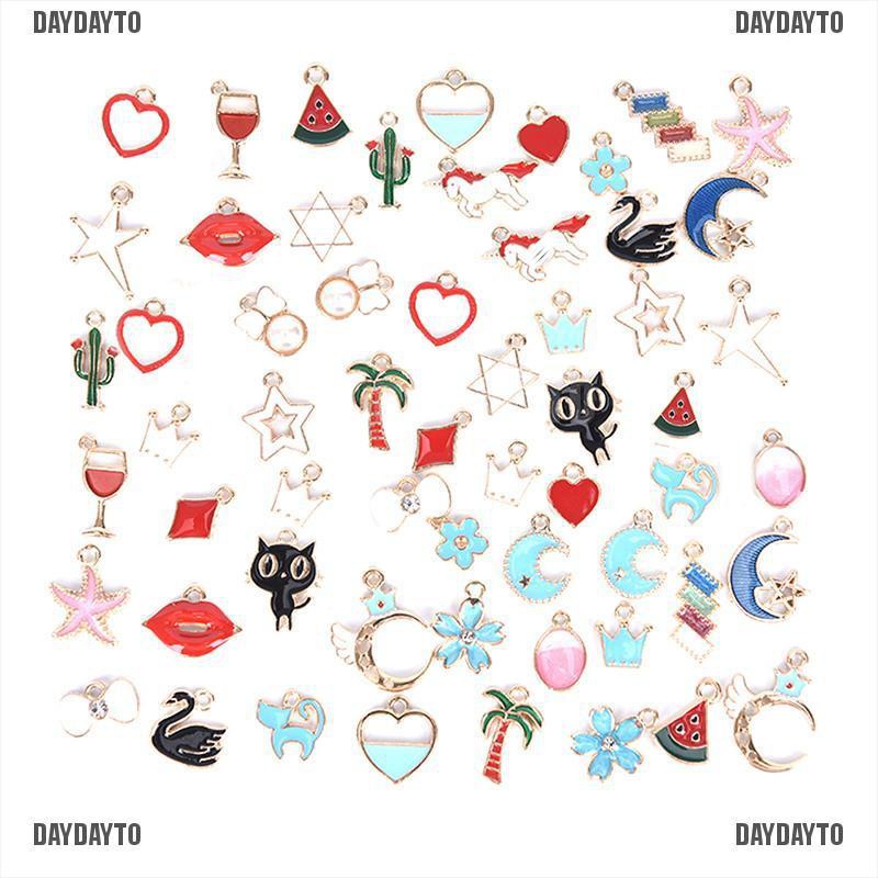 Set 60 Mặt Dây Chuyền Tráng Men Hỗn Hợp DIY