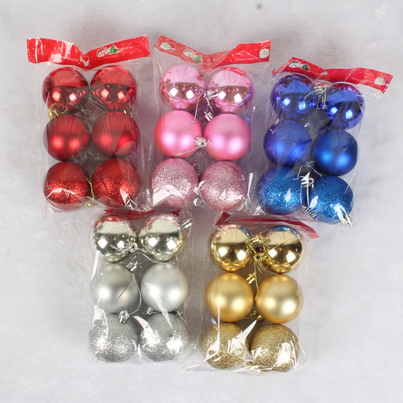 Set 6 quả châu 6cm trang trí Giáng sinh cây thông Noel, tiệc sự kiện
