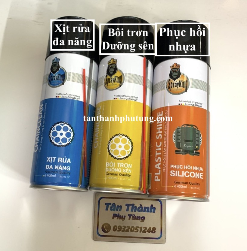 Combo chai xịt SprayKing: Phục hồi nhựa, chai rửa, chai dưỡng (combo 3 chai)