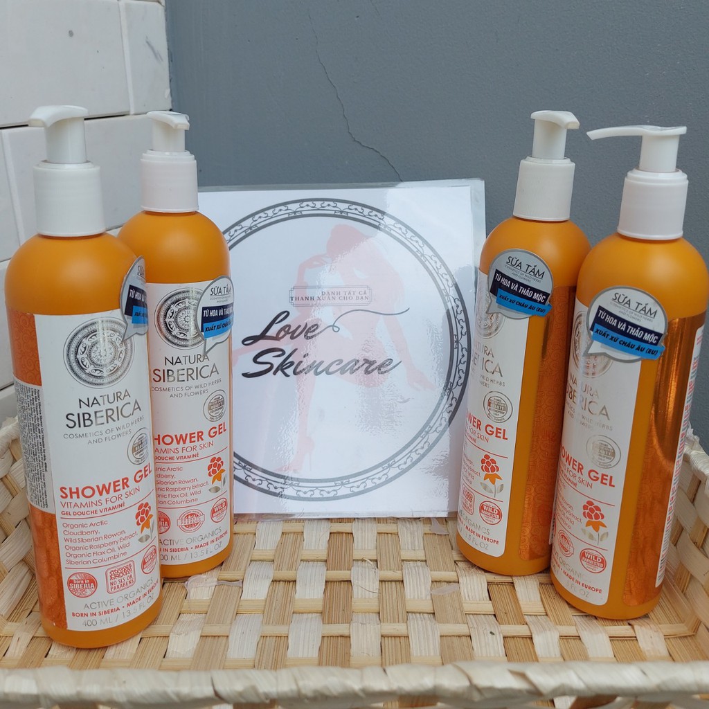 Sữa tắm dưỡng ẩm, bảo vệ da khỏi tia UV, tia cực tím Natura Siberica Shower Gel Vitamin For Skin LOVESKINCARE VN
