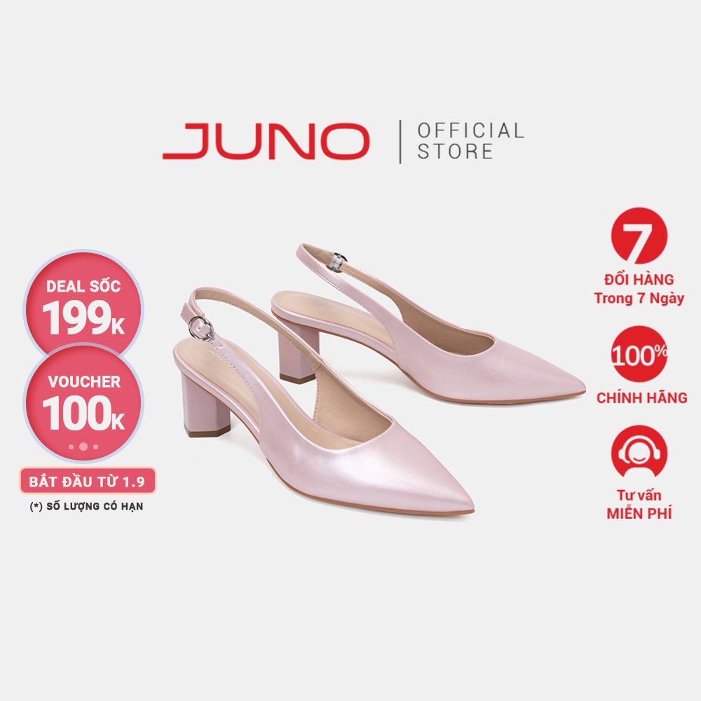Giày Cao Gót 5cm Thời Trang JUNO Slingback Gót Trụ CG05121
