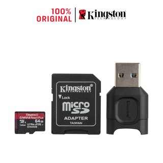 Thẻ nhớ micSDXC Kingston Canvas React Plus V90 64Gb 300mbs/260mbs quay video UHS-II 4K/8K, Flycam HD MLPMR2/64GB