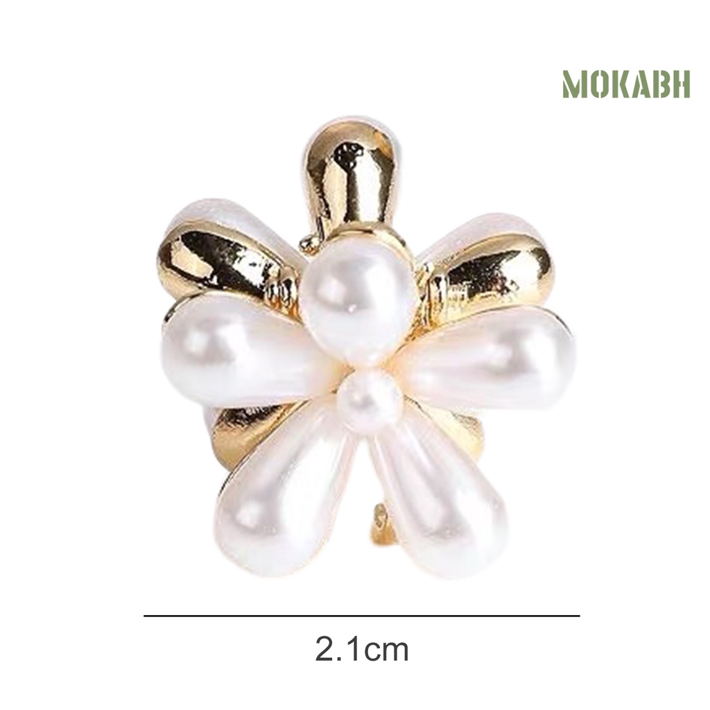 Set 5 / 10 Kẹp Tóc Càng Cua Mini Đính Ngọc Trai Giả Sáng Bóng Chống Trượt Kiểu Retro