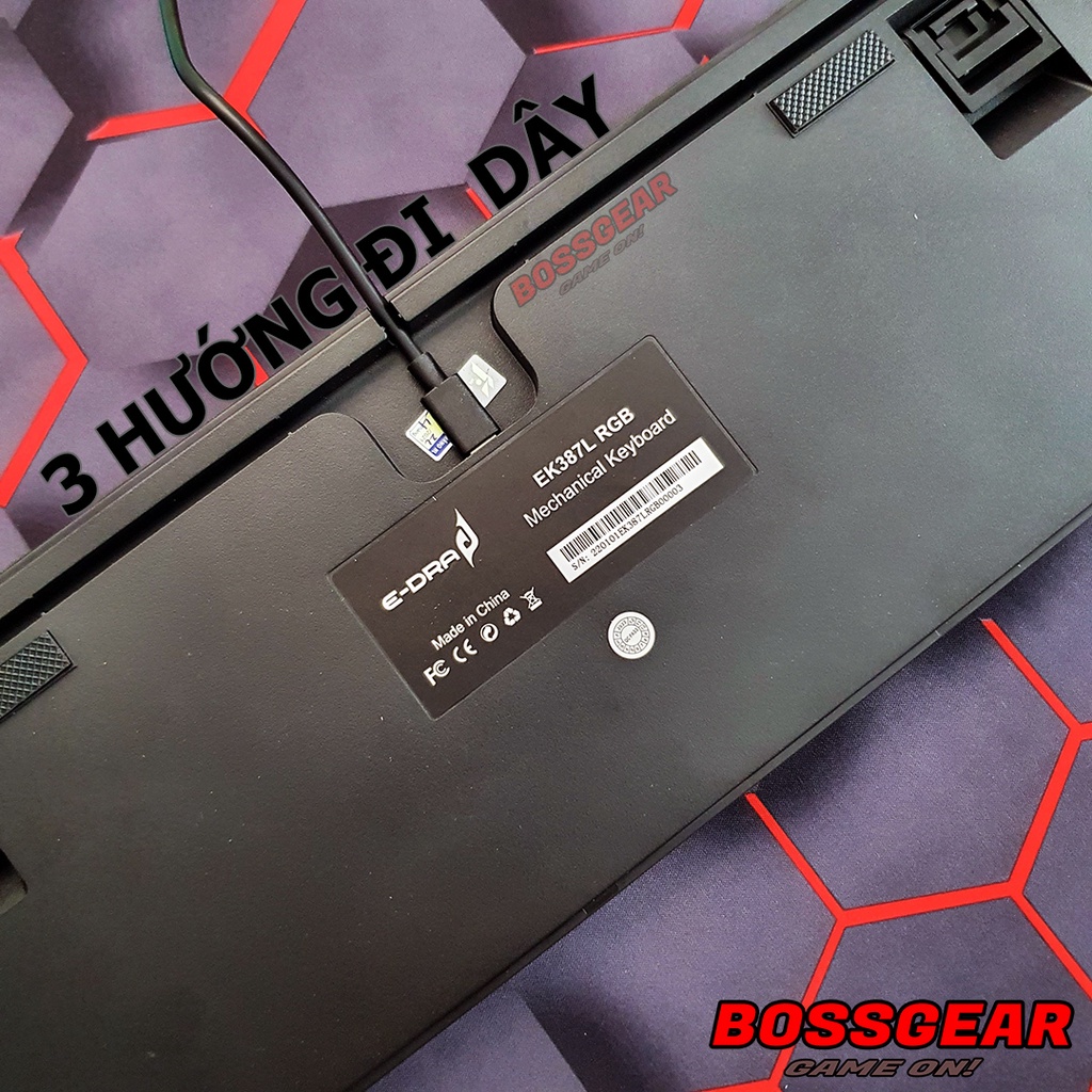 Bàn Phím Cơ Gaming E-DRA EK387L Phiên Bản RGB 2022 Huano Switch Chính Hãng