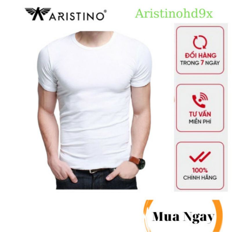 ÁO LÓT NAM, ÁO TSHIRT Nam⚡ARISTINO 100% COTTON⚡ mềm mịn, thấm hút mồ hôi tốt, không bai nhão