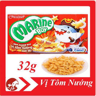 Bánh cá vị tôm nướng môi đỏ Orion Marine Boy hộp 32g
