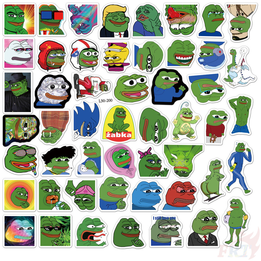 Bộ 50 Hình Dán Hình Ếch Vui Nhộn 02 - Chống Thấm Nước