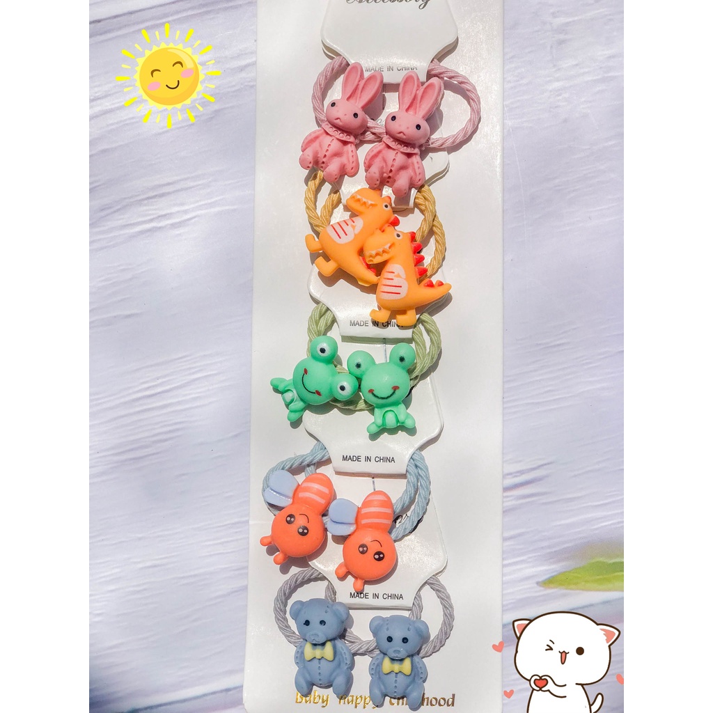 Dây buộc tóc, thun buộc tóc, dây cột tóc, thung cột tóc nhiều loại hình dành cho bé