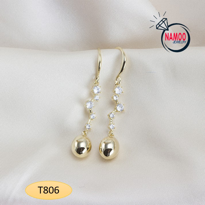 Bông tai Dáng Dài Mạ Bạc S925, Bông Tai Titan Không Phai T805 T806 Namoo Jewelry