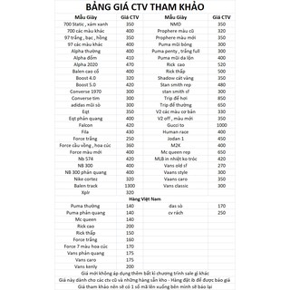 Bảng giá ctv . .