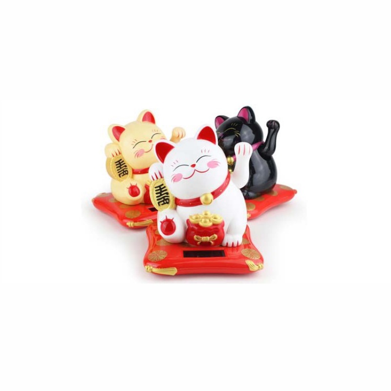 Mèo Thần Tài Vẫy Tay pin mặt trời SG.DECOR trang trí cửa hàng gia đình bàn làm việc may mắn quà tặng khai trương