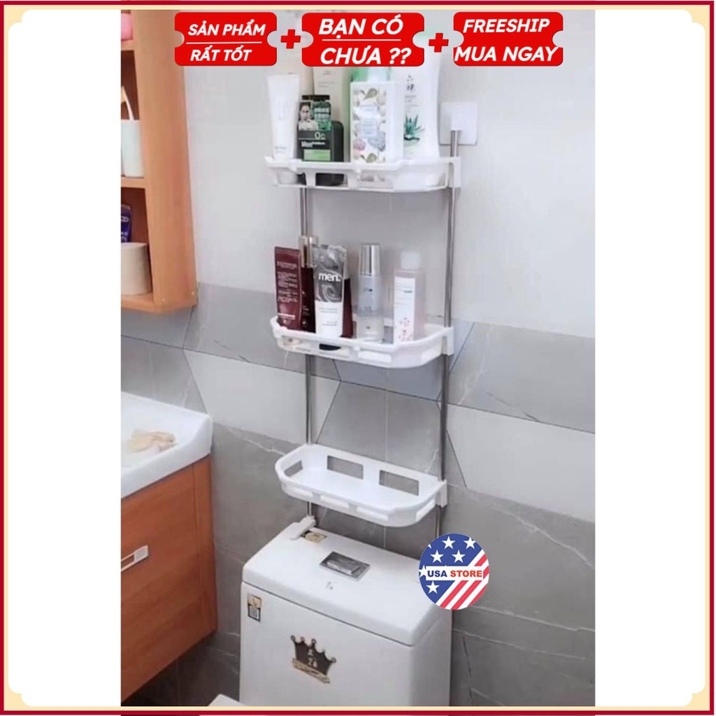 Dàn Kệ Nhựa Cao Cấp K6 Loại 2 / 3 Tầng Để Trên Nắp Bồn Cầu (Mới Về)