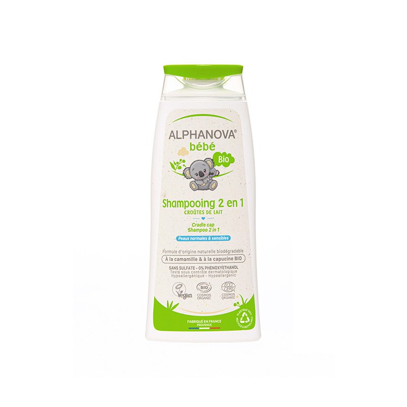 Dầu gội hữu cơ cho bé 2 trong 1 Alphanova Bebe 200ml