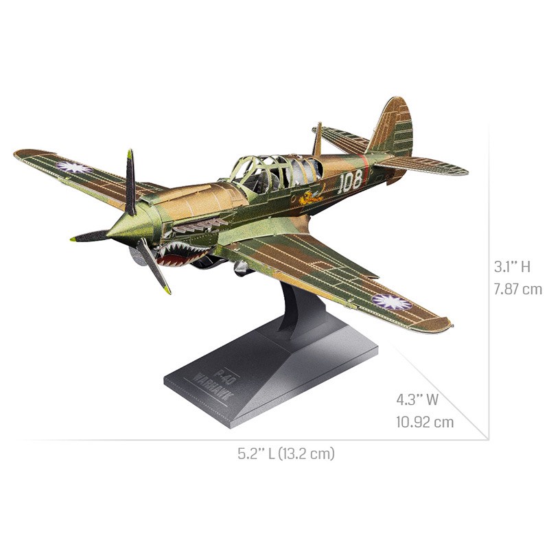 Mô hình 3D kim loại lắp ráp máy bay chiến đấu hạng nặng P-40 Warhawk [ Chưa Lắp ]