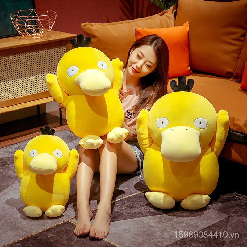 Toy New Spot Psyduck Big Pillow Lying Duck Plush Toy Doll Student Pokémon Birthday Gift for Girls and Children