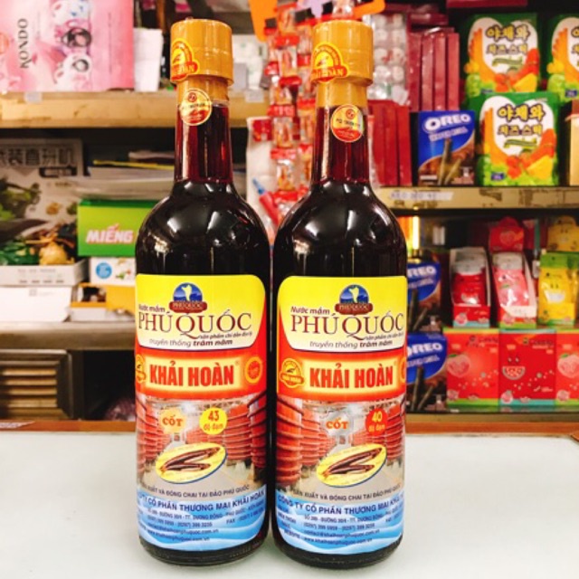 Nước mắm Phú Quốc Khải Hoàn 40 độ đạm chai 520ml