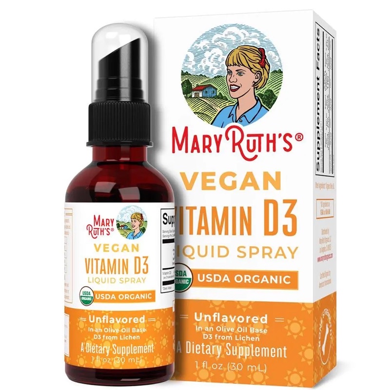 Vitamin D3 Mary Ruth's organic thuần chay cho  bé từ 6m-3y 15ml