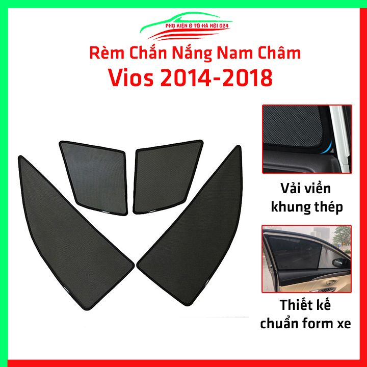 Bộ rèm chắn nắng Toyota Vios 2014-2018 cố định nam châm thuận tiện