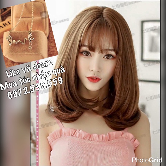 Tóc uốn cụp ngang vai( có ảnh thật) tặng lược chuyên dụng + lưới chùm