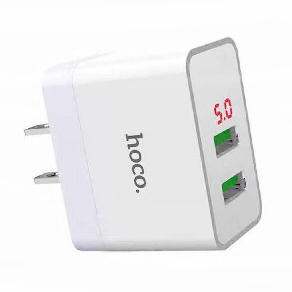 Cóc sạc nhanh Hoco DC28 2 cổng USB 5.0A, nhựa ABS, tương thích nhiều thiết bị