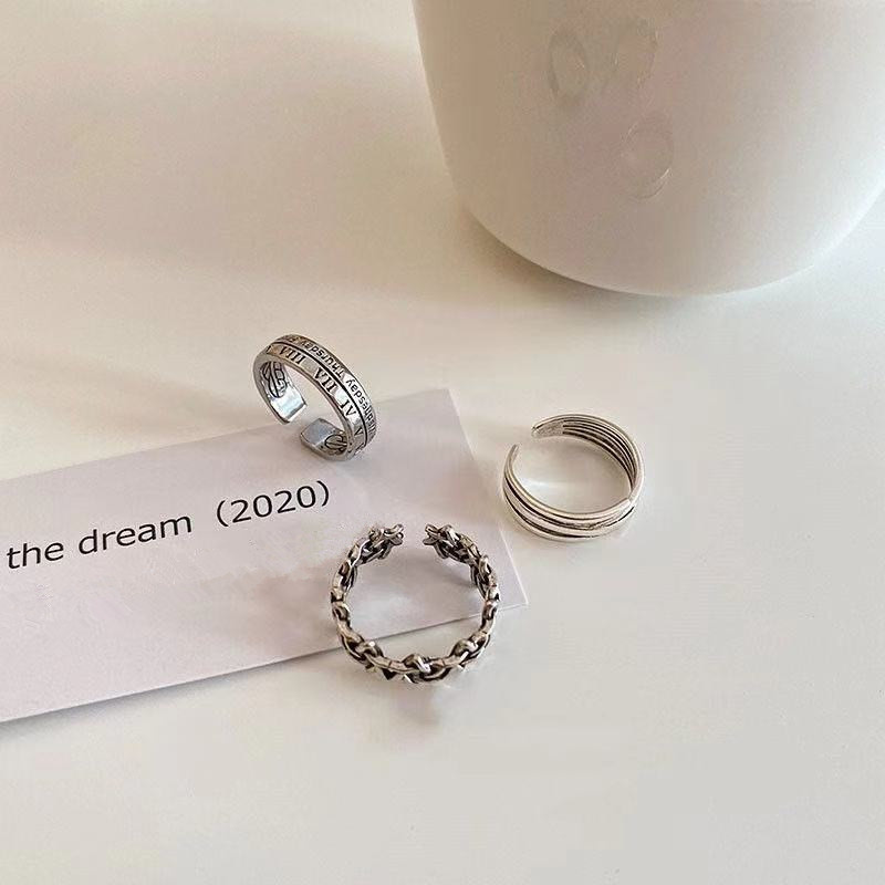 Bộ 3 nhẫn bạc ma thuật phong cách Punk Magic789