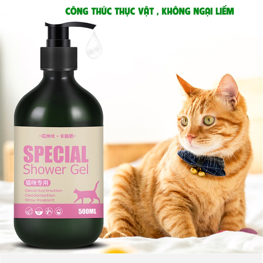 Sữa tắm cho chó mèo KAJINGDUN dưỡng chất nha đam ,dầu dừa lúa mạch cấp ẩm sâu da dưỡng lông - 500ml