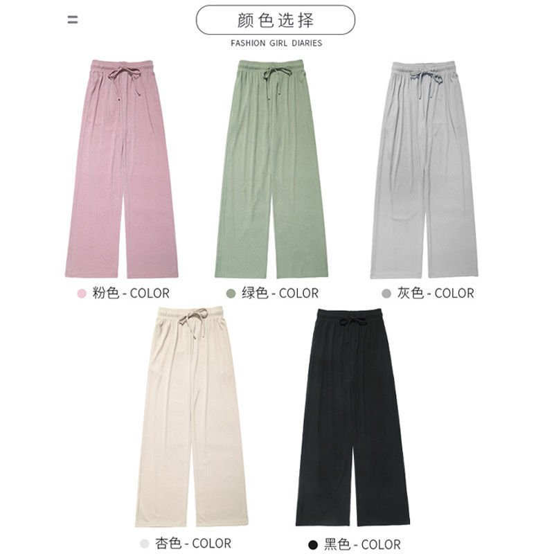 Quần Dài Ống Rộng Lưng Cao 2021 Màu Trơn Thời Trang Xuân Thu Cho Nữ | BigBuy360 - bigbuy360.vn