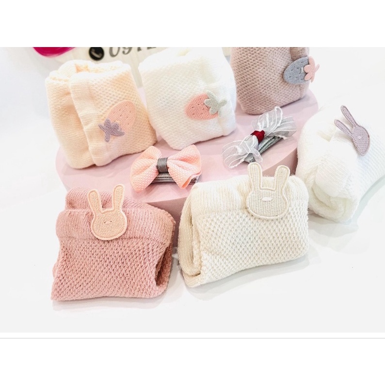 Set 3 tất lưới cho bé - Tất lưới nhiều màu cực xinh phối hình ngộ nghĩnh chính hãng Nemo Baby cho bé 0- 12 tháng