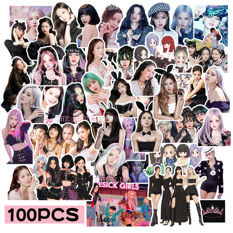 100PCS BlackPink Handmade Stickers of Lisa Jennie Rose