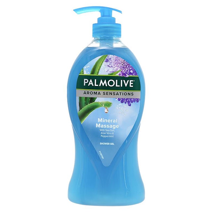 Sữa tắm Gel tắm Palmolive Liệu pháp Mát xa muối khoáng Muối biển nha đam bạc hà - Chai 750ml
