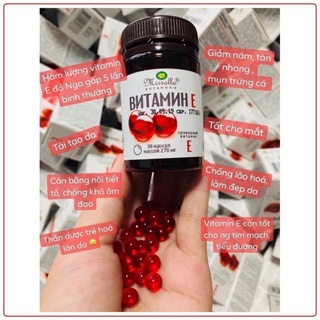 Vitamin E đỏ Nga mirrolla 270mg lọ 30 viên