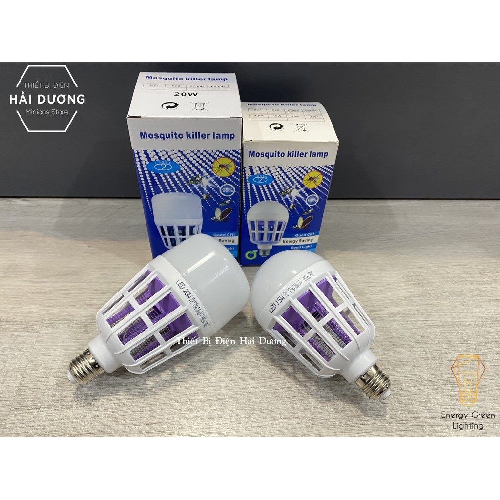 Combo 6 Bóng Đèn Led Chiếu Sáng Kiêm Bắt Muỗi 15w/20w Diệt Muỗi , Côn Trùng An Toàn Hiệu Quả