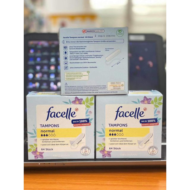 Băng vệ sinh Tampon Facelle loại 3 giọt, 64 cái hàng Đức