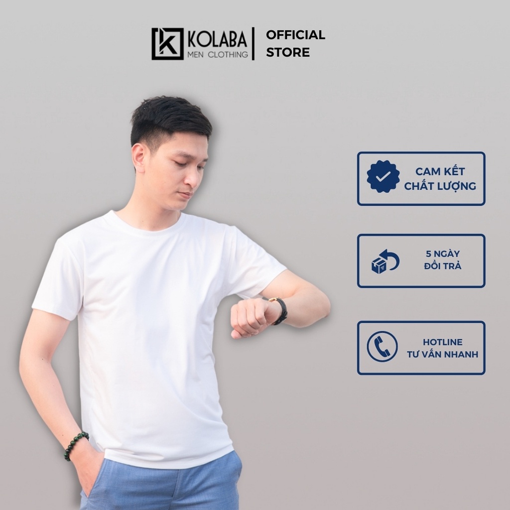 Áo Thun Unisex T01 KOLABA phông trơn nam nữ tay Ngắn oversize form vừa 4 màu