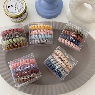 set 4 cột tóc lò xo nhiều màu dây cột tóc