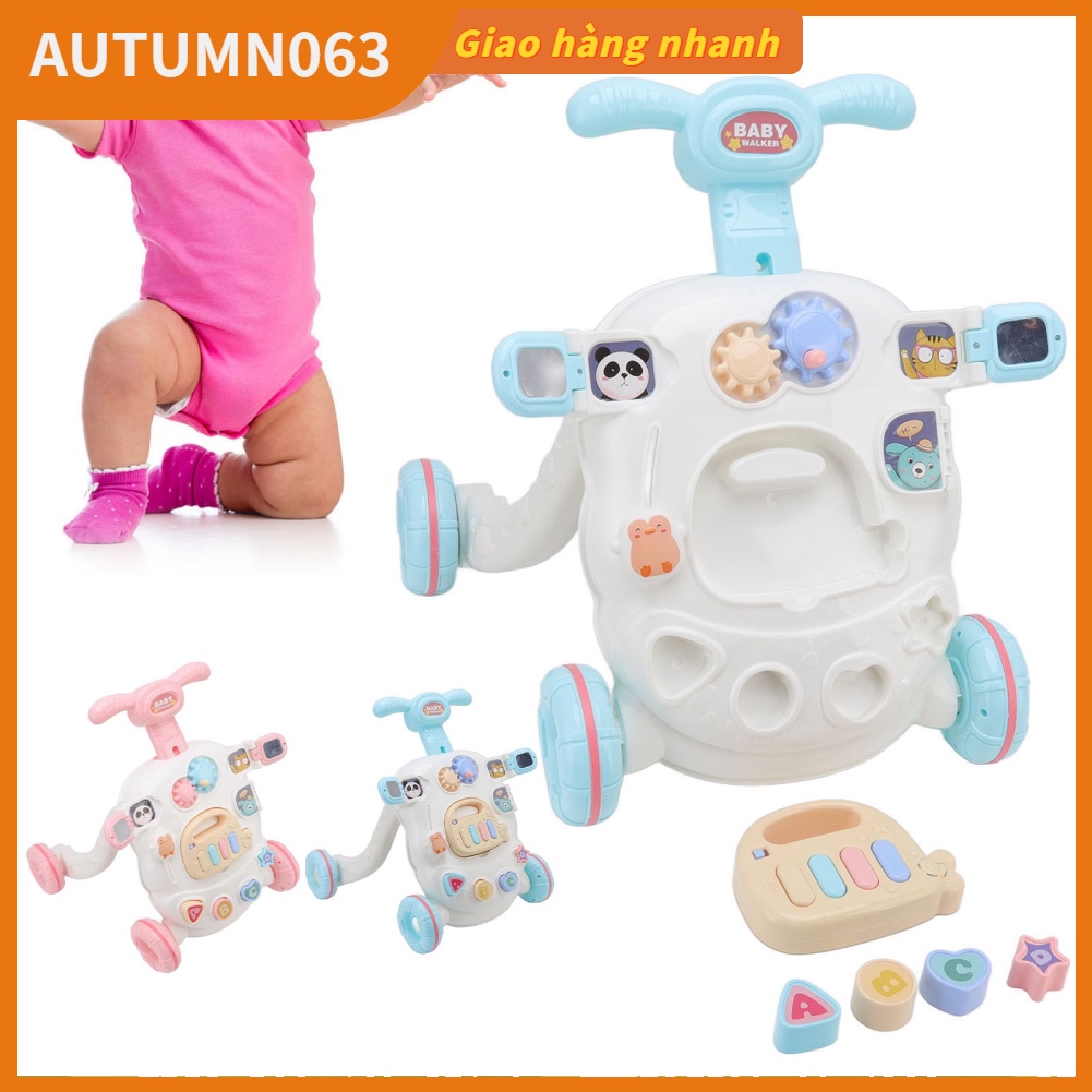 xe tròn tập đi cho bé Xe đẩy em bé Đồ chơi đi bộ Thiết kế gọn nhẹ Nonslip Tay cầm có thể điều chỉnh Cấu trúc hình tam giác Nhựa bền an toàn Autumn063