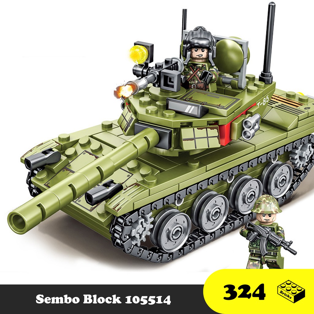 Sembo Block Tank 105514 - Đồ chơi lắp ráp Xe Tank Bọc Thap 85 Quân đội Hoa Kỳ -  IRON BLOOD RELOAD 85 MILITARY TANK