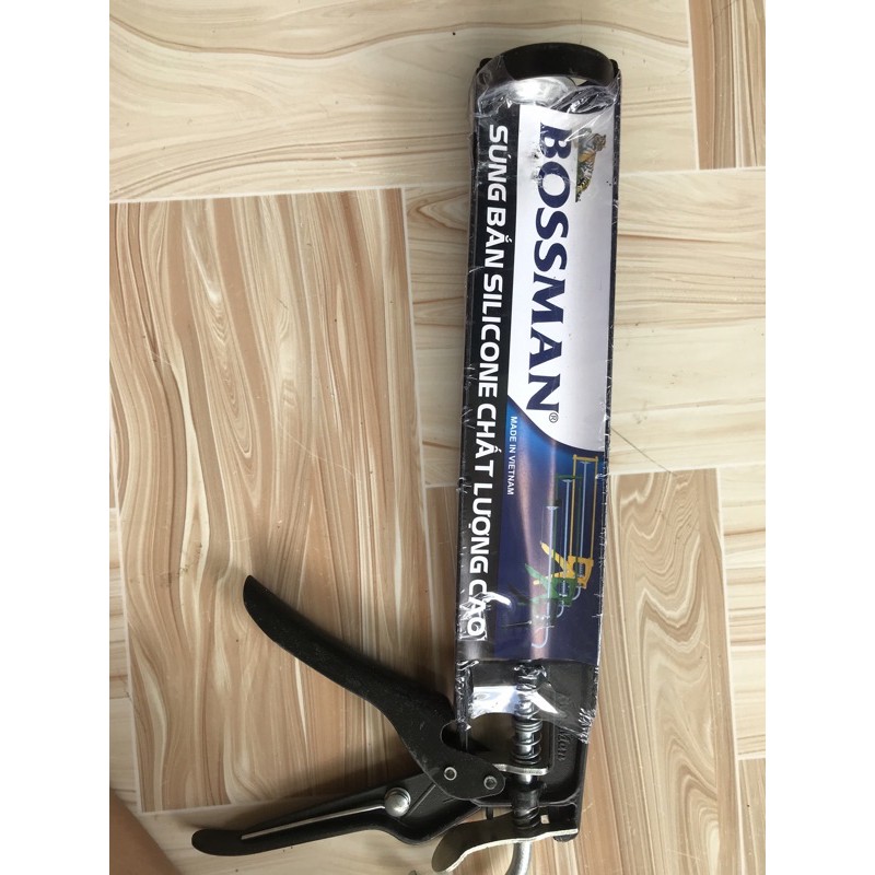 Súng máng inox bắn keo silicon hiệu bossman LOẠI CẮT  ĐƯỢC ĐẦU ỐNG KEO