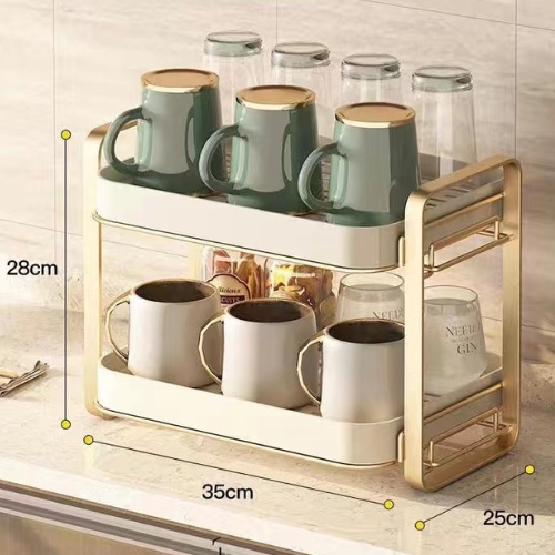 Giá để cốc chén ly CAO CẤP 2 tầng nhựa PP thép chống gỉ