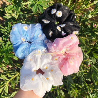 Cột tóc SCRUNCHIES cúc thêu 1-2 lớp
